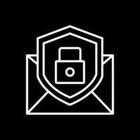 Email Protection Line Inverted Icon Design vector