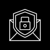 Email Protection Line Inverted Icon Design vector