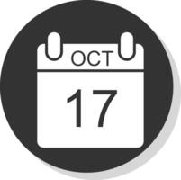 October Glyph Shadow Circle Icon Design vector