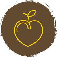 Nectarine Line Circle Sticker Icon vector