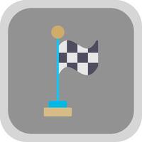 Racing Flag Flat round corner Icon Design vector