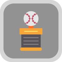 Baseball Flat round corner Icon Design vector