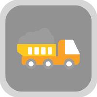 Dumper Truck Flat round corner Icon Design vector