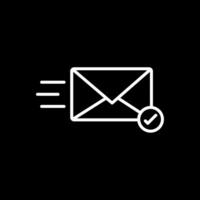 Email Line Inverted Icon Design vector