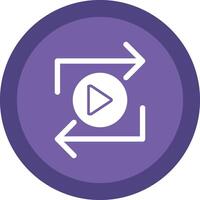 Replay Glyph Due Circle Icon Design vector