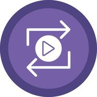 Replay Glyph Due Circle Icon Design vector