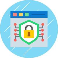 Secure Browser Flat Circle Icon Design vector