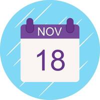 November Flat Circle Icon Design vector