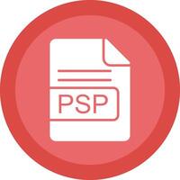 PSP File Format Glyph Due Circle Icon Design vector