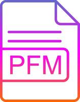 PFM File Format Line Gradient Icon Design vector