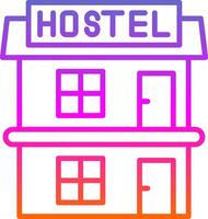 Hostal línea degradado icono diseño vector