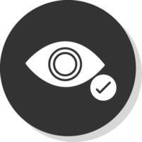 Eye Glyph Shadow Circle Icon Design vector