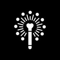 Magic Wand Glyph Inverted Icon Design vector