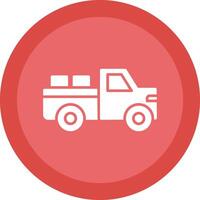 Pickup Truck Glyph Due Circle Icon Design vector