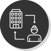 B2c Line Shadow Circle Icon Design vector