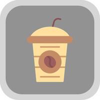 Coffee Cup Flat round corner Icon Design vector