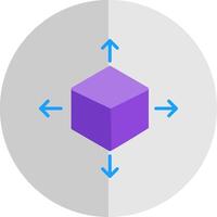 cubo plano escala icono diseño vector
