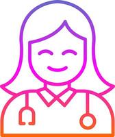 Female Doctor Line Gradient Icon Design vector