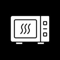 Microwave Glyph Inverted Icon Design vector