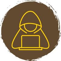 Hacker Line Circle Sticker Icon vector