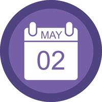 May Glyph Due Circle Icon Design vector