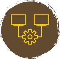 Multitask Line Circle Sticker Icon vector