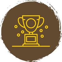 Trophy Line Circle Sticker Icon vector