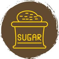 Sugar Line Circle Sticker Icon vector