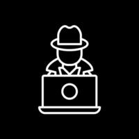 Hacker Line Inverted Icon Design vector