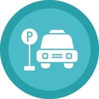 Parking Area Glyph Due Circle Icon Design vector