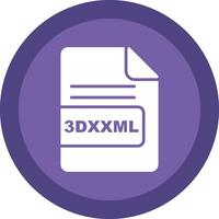 3DXXML File Format Glyph Due Circle Icon Design vector