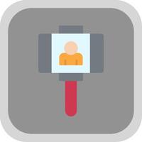 Vlogger Flat round corner Icon Design vector