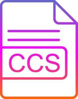 CCS File Format Line Gradient Icon Design vector