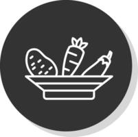 Vegetables Glyph Due Circle Icon Design vector