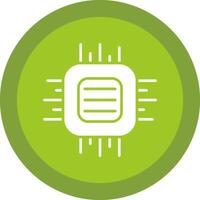 Cpu Glyph Due Circle Icon Design vector