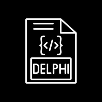 Delphi Line Inverted Icon Design vector
