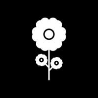 Flower Glyph Inverted Icon Design vector