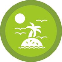 isla glifo debido circulo icono diseño vector