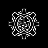 Machine Learning Line Inverted Icon Design vector