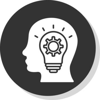 Knowledge Glyph Shadow Circle Icon Design vector