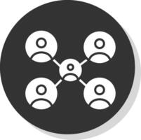 Networking Glyph Shadow Circle Icon Design vector