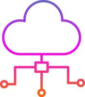 Cloud Computing Line Gradient Icon Design vector