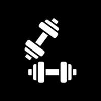 Dumbell Glyph Inverted Icon Design vector