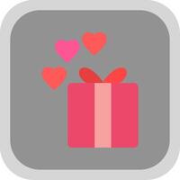 Gift Box Flat round corner Icon Design vector