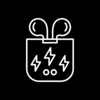 Earbuds Line Inverted Icon Design vector