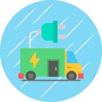 Electric Vehicle Flat Circle Icon Design vector