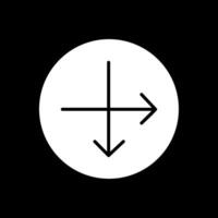 Intersect Glyph Inverted Icon Design vector