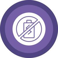 No Battery Glyph Due Circle Icon Design vector