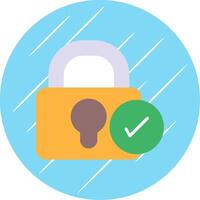 Password Flat Circle Icon Design vector