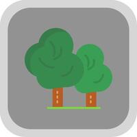 arboles plano redondo esquina icono diseño vector